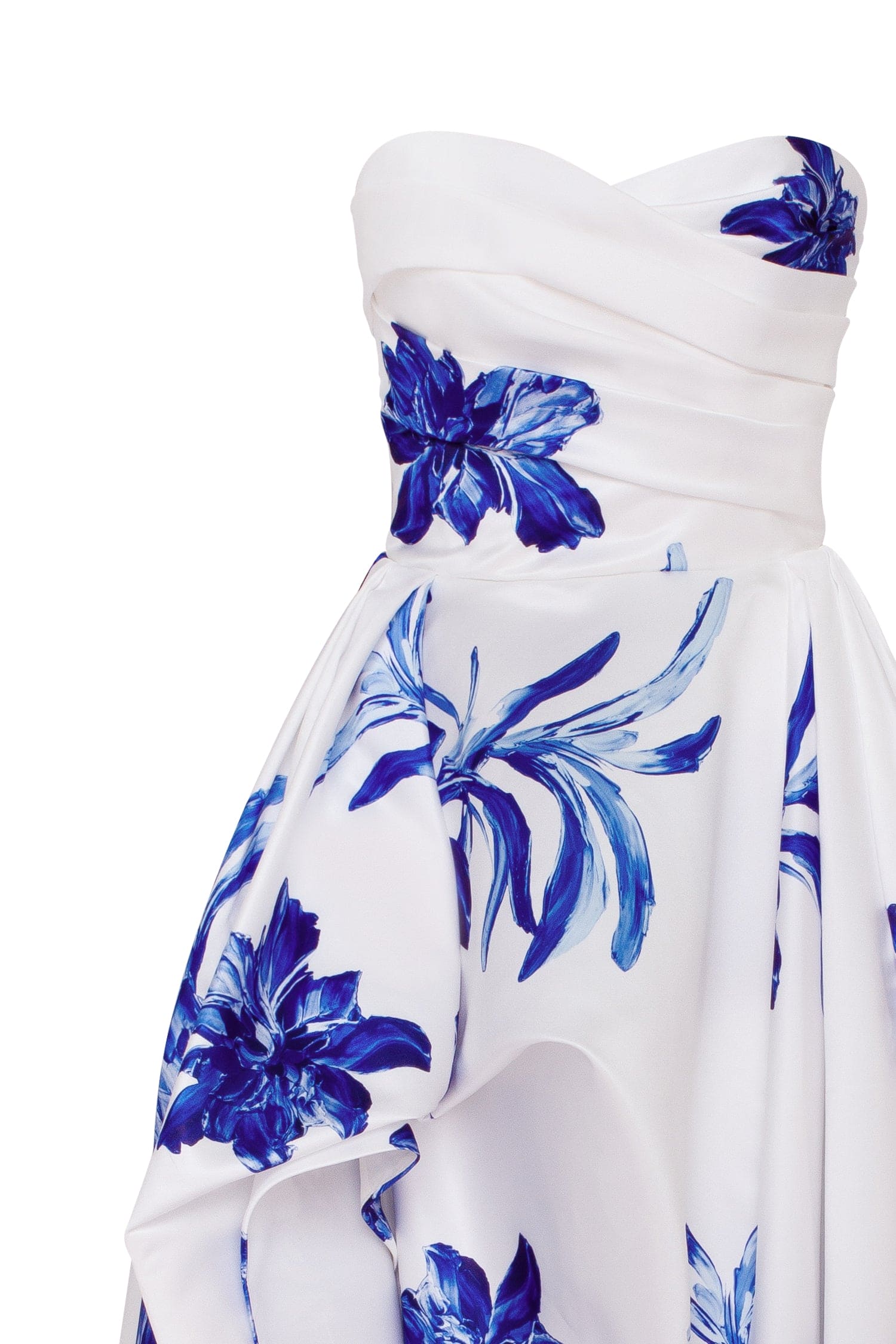 vestido midi longo branco com detalhes azul-vestimi