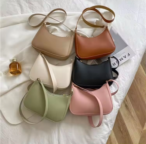 Bolsa de ombro Hobo de couro PU feminina